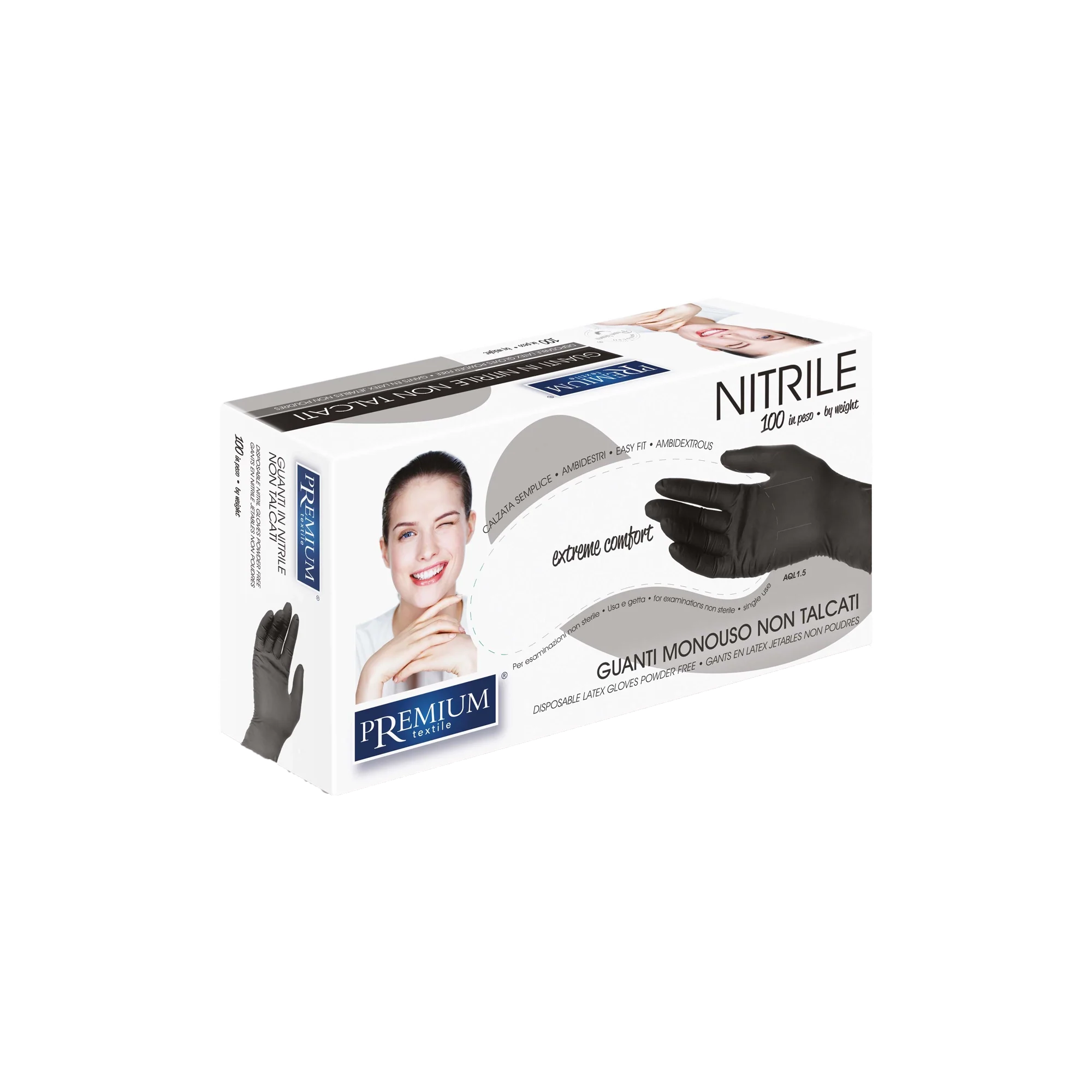 Crne nitrilne rukavice bez pudera S – 100 kom