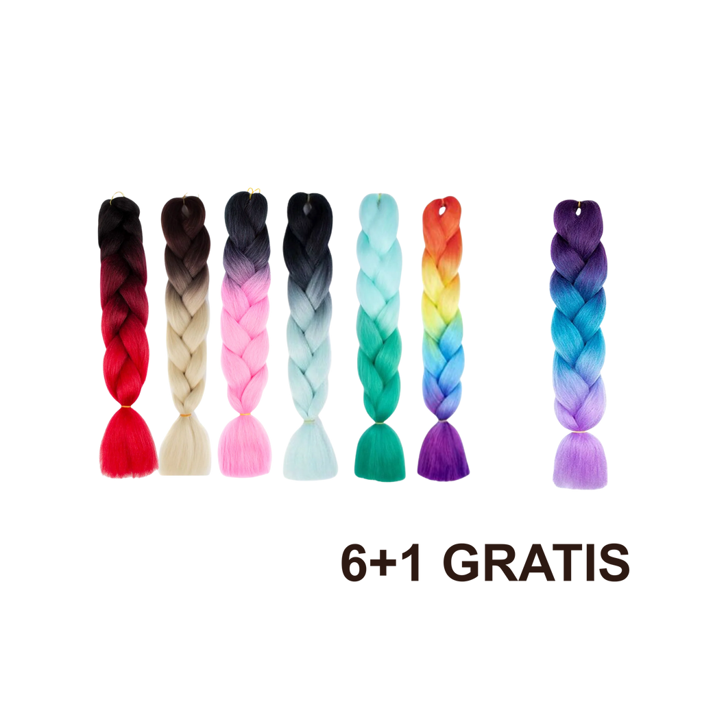 6+1 FOR FREE Multicolored kanekalon hair