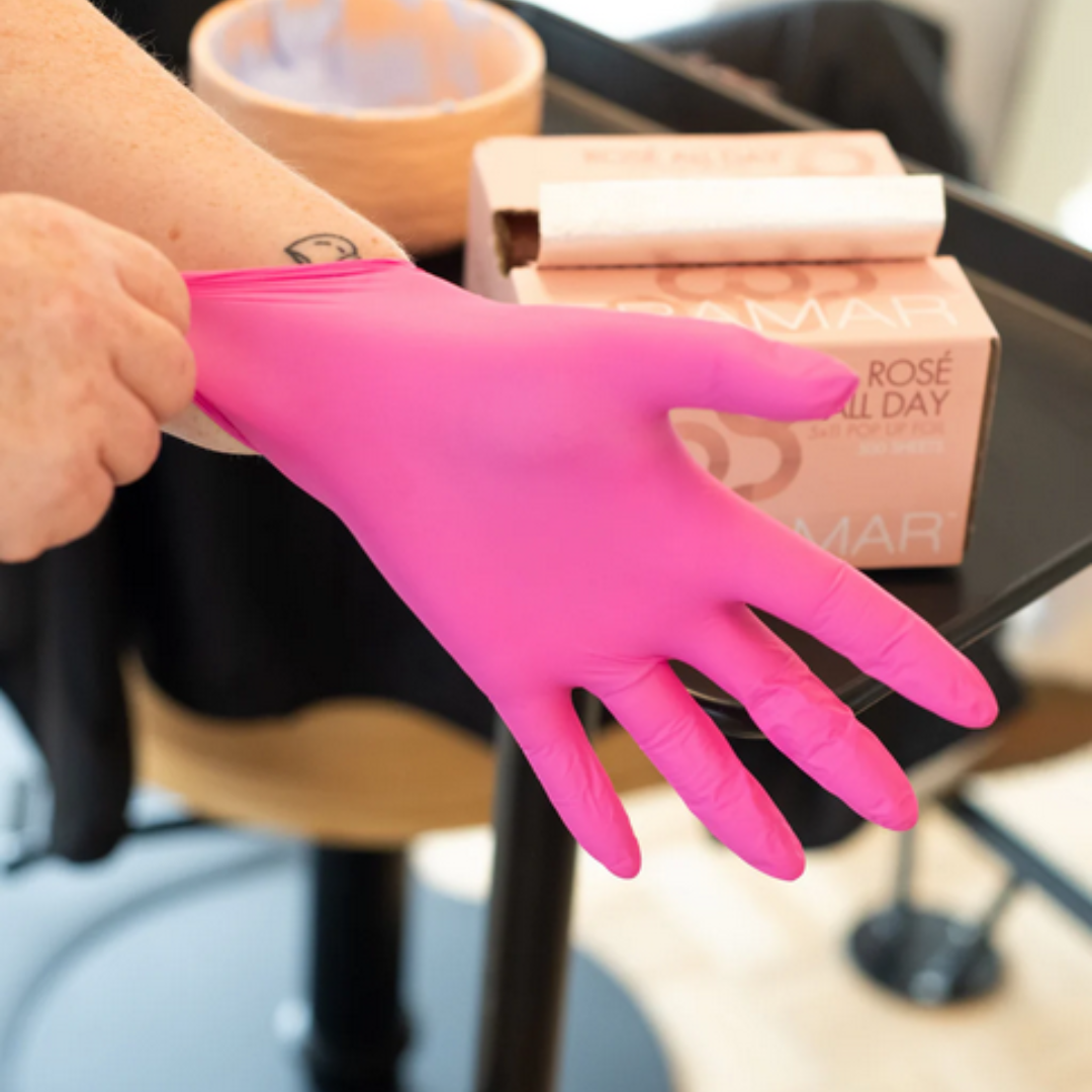 Framar Pink Paws nitrilne rukavice Medium