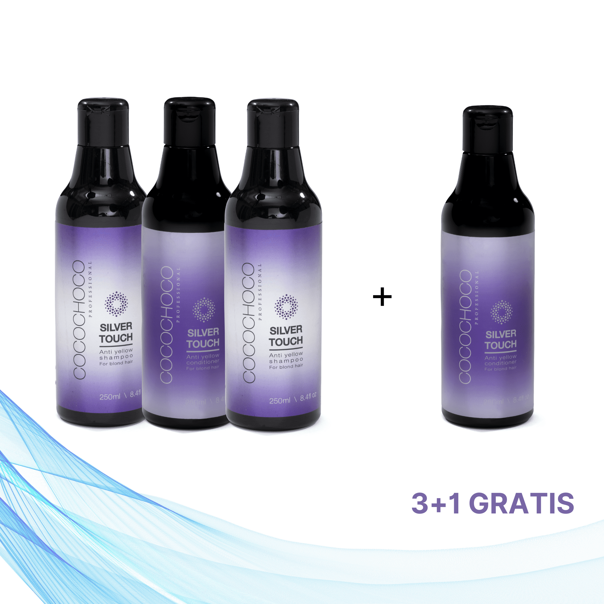 5+1 GRATIS Cocochoco Anti yellow SILVER TOUCH šampon i regenerator bez sulfata za plavu kosu 250 ml