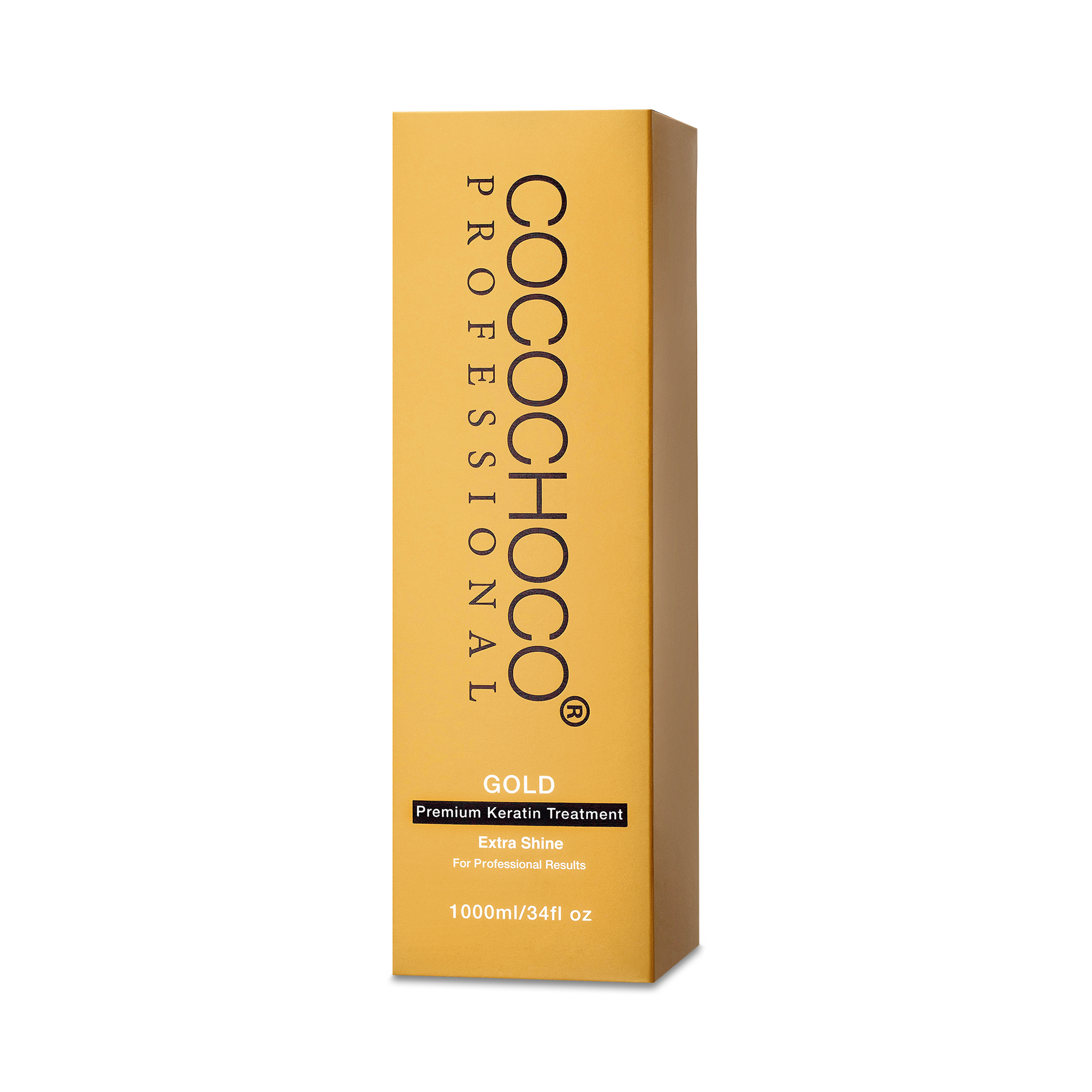 Cocochoco Professional Keratin GOLD 1000 ml – keratinski tretman za trajno ravnu i sjajnu kosu s 24k zlatom - prikaz pakiranja