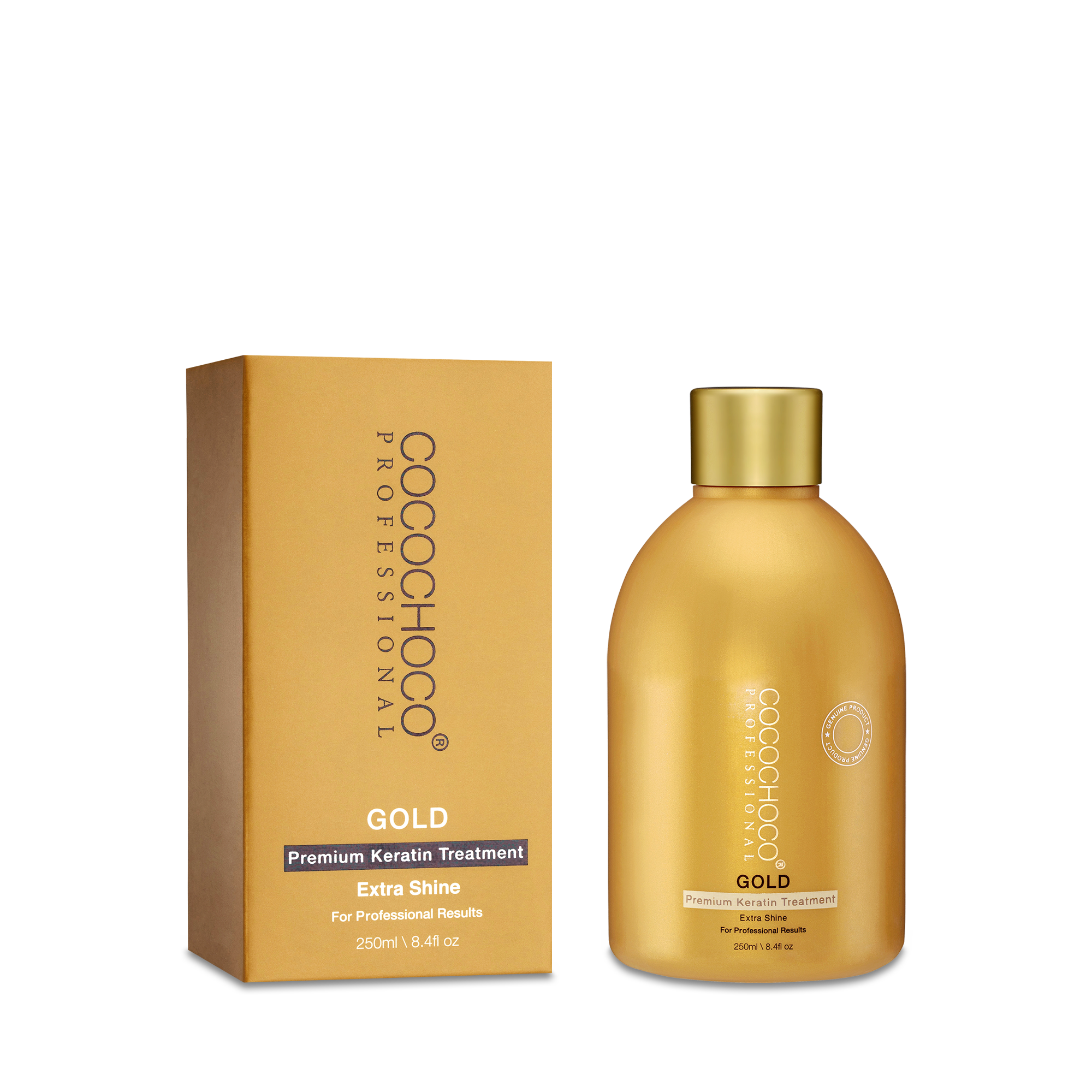 Cocochoco Keratin GOLD 250 ml – luksuzni tretman s 24k zlatom za trajno ravnanje i obnovu kose