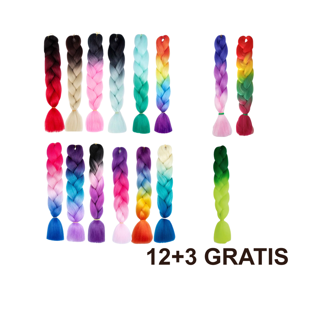 12+3 FOR FREE Multicolored kanekalon hair