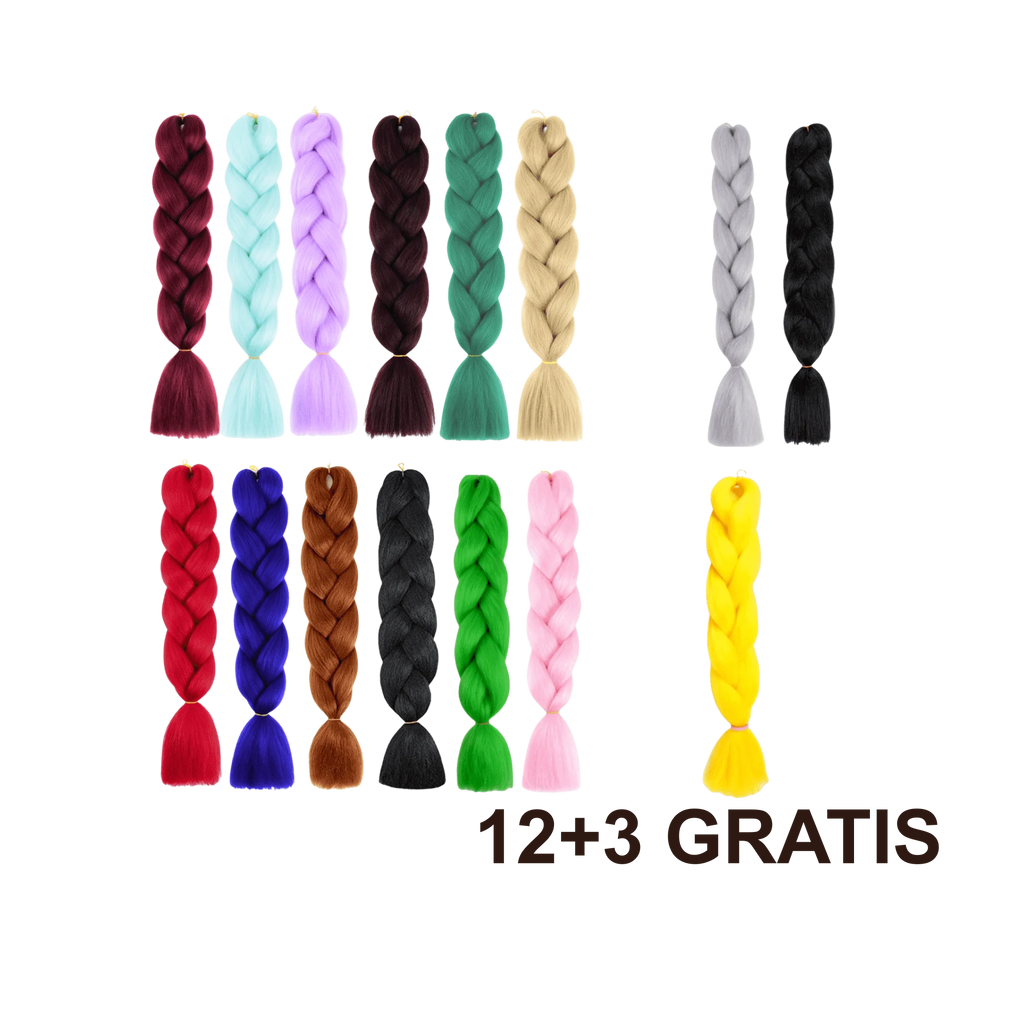 12+3 GRATIS Kanekalon jednobojna kosa