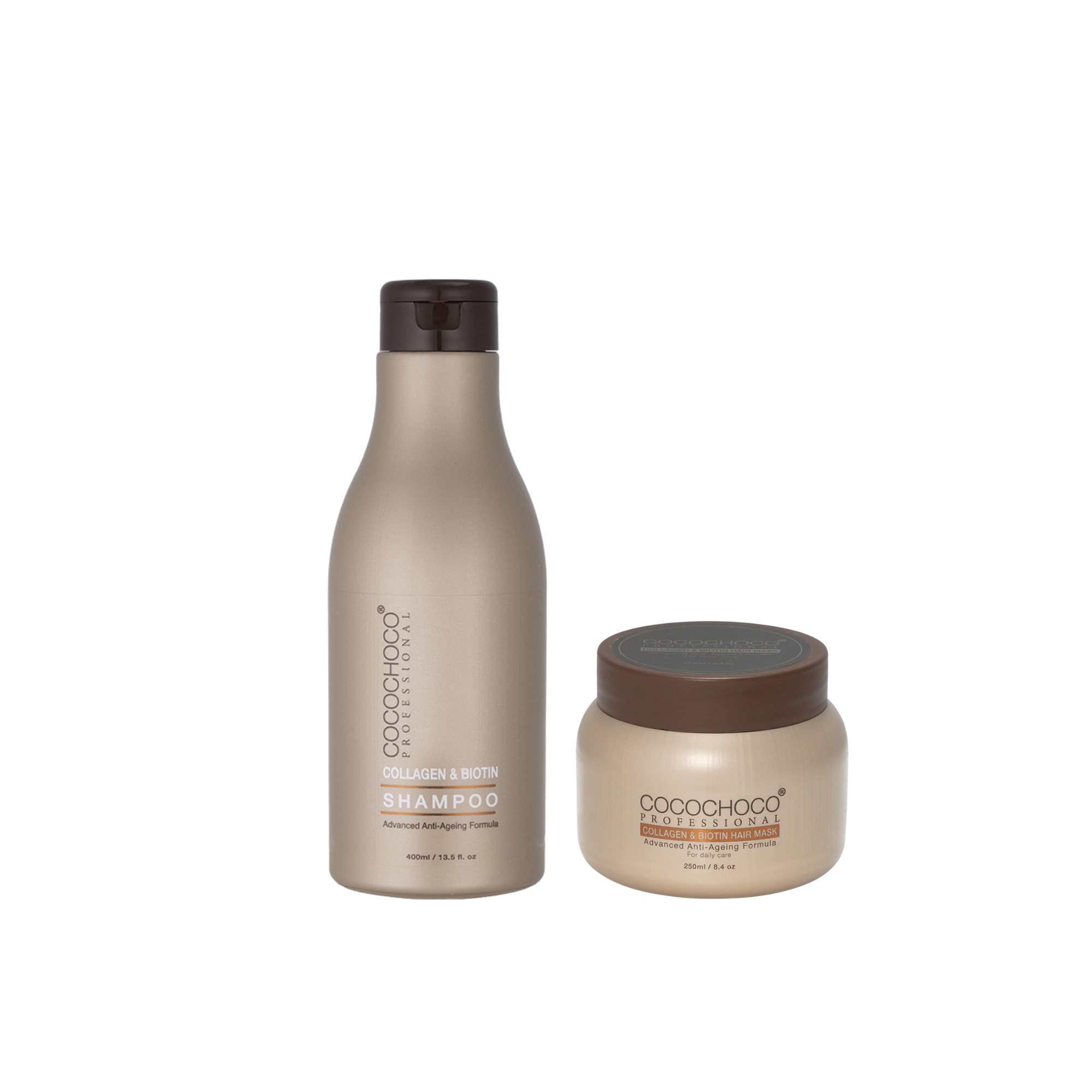 Cocochoco Kolagen in biotin mini paket: šampon in maska za lase 250 ml