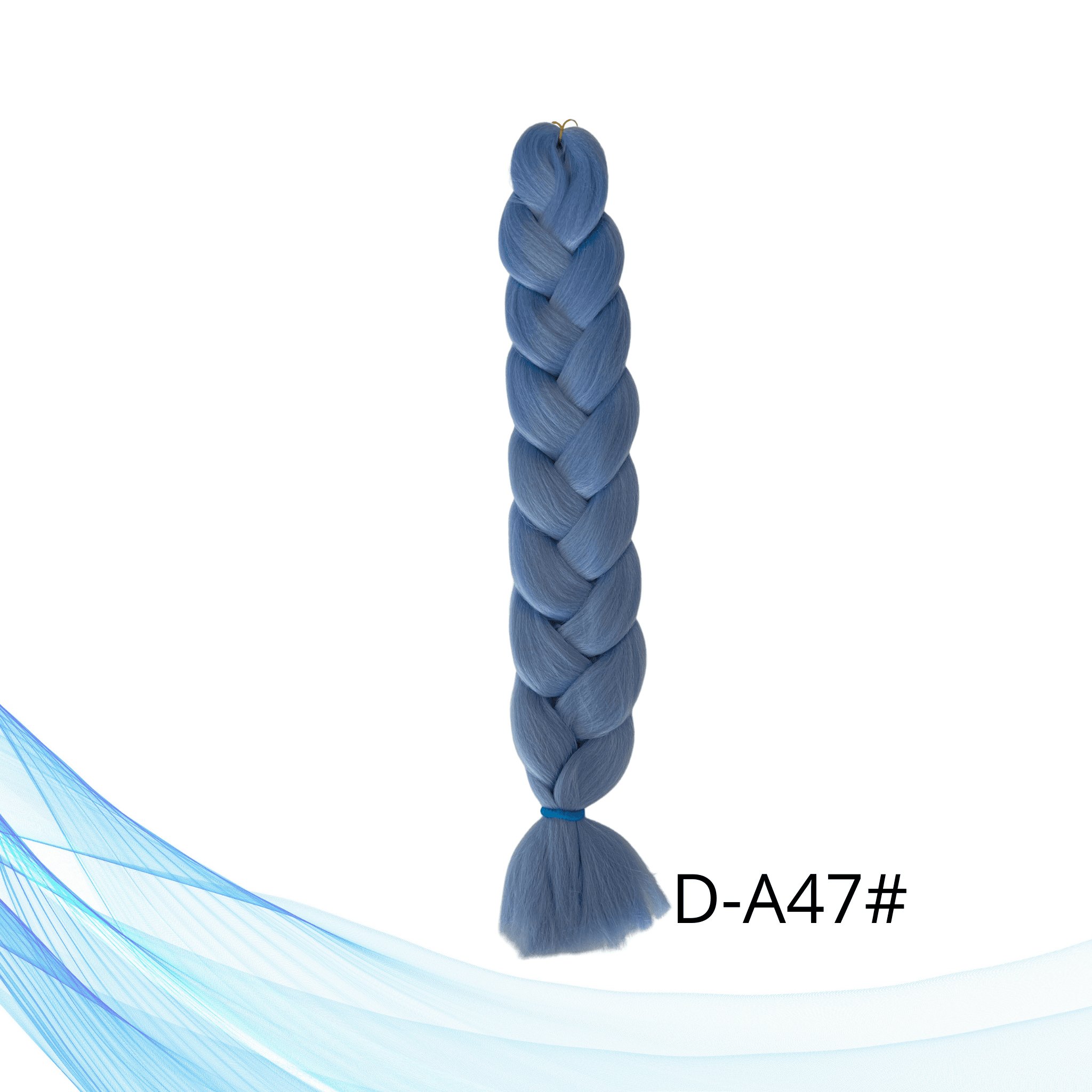 Jednobojna Kanekalon umjetna kosa za pletenice i ekstenzije u plavoj boji