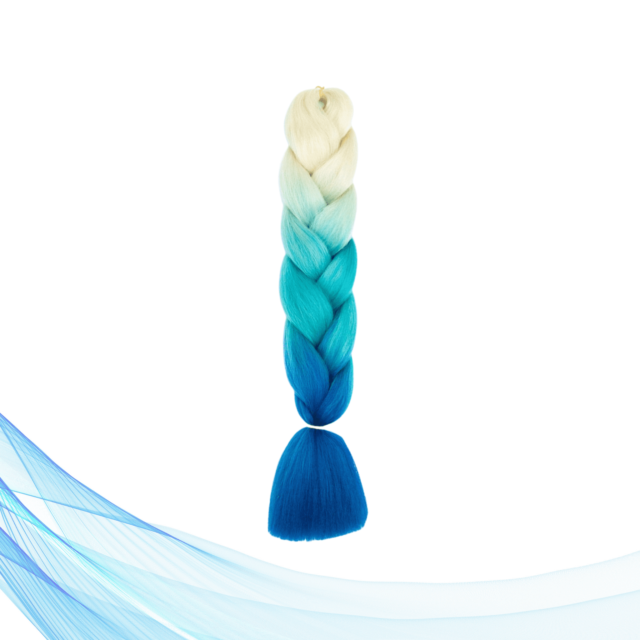 Višebojna kanekalon kosa za pletenice u bijeloj, svijetlo plavoj i tamno plavoj boji