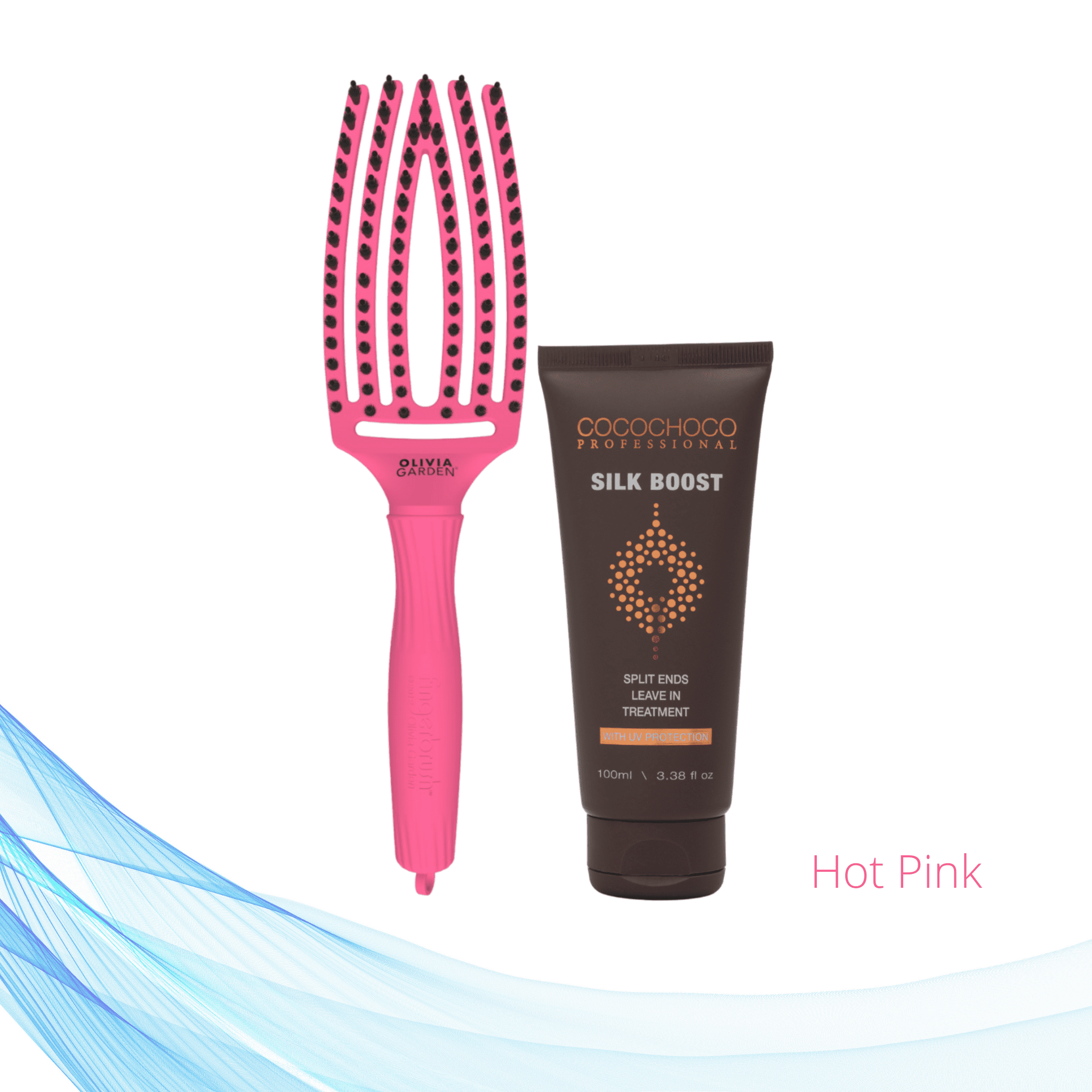 Silk Boost leave-in tretman 100 ml i Olivia Garden Fingerbrush četka u rozoj boji 