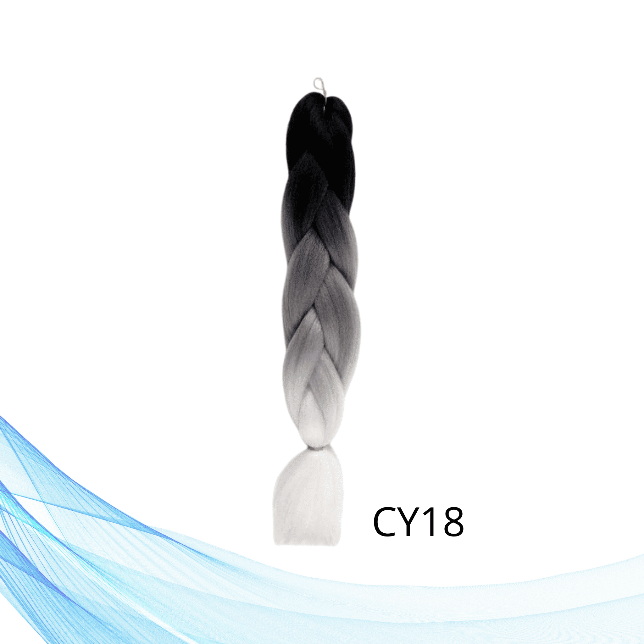 Višebojne kanekalon pletenice u crno sivoj i bijeloj boji 